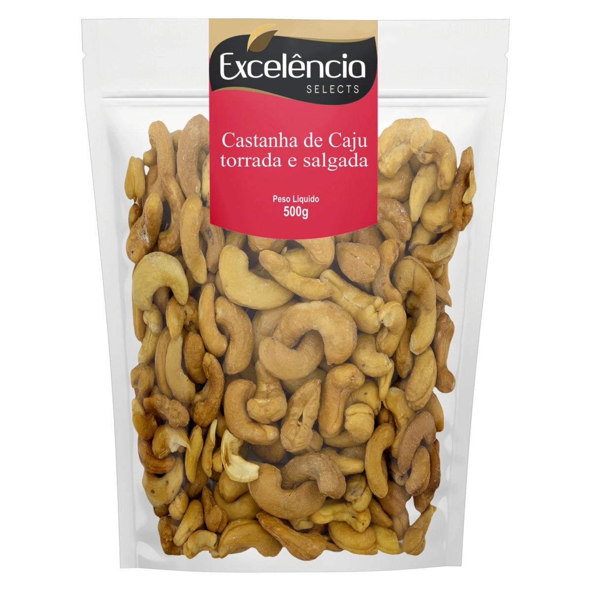 Castanha De Caju Torrada E Salgada Excelência Selects Pouch 500g
