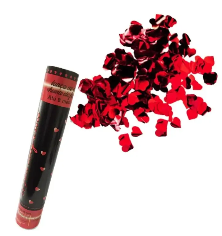 Lanca Confete Coracao Verm 30cm Met Paf013 Und Cur