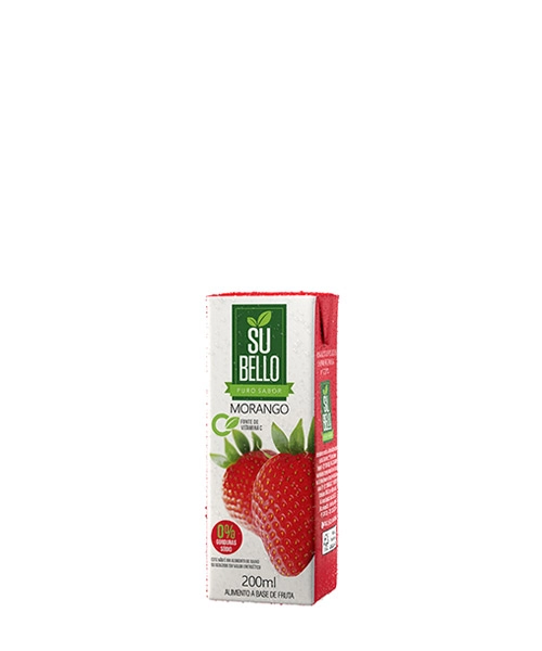 Bebida Adoçada Morango Subello Caixa 200ml