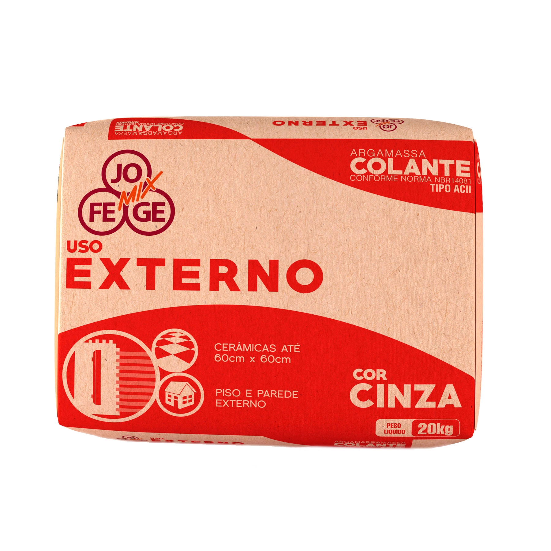 Argamassa ACII Interno e Externo 20kg Cinza Jofege Mix