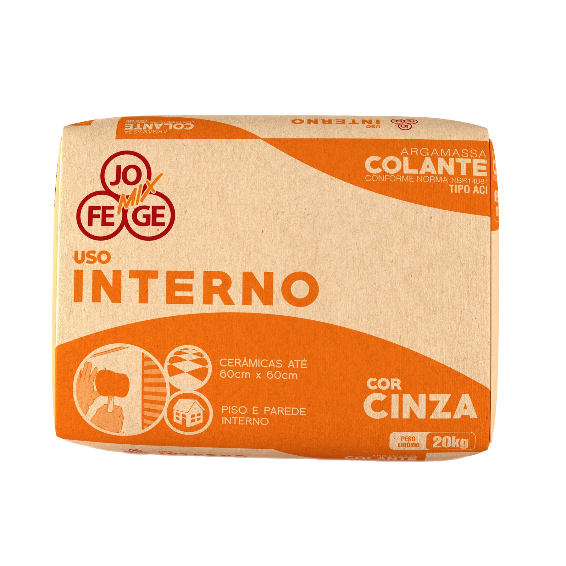 Argamassa ACI Interno 20kg Cinza Jofege Mix