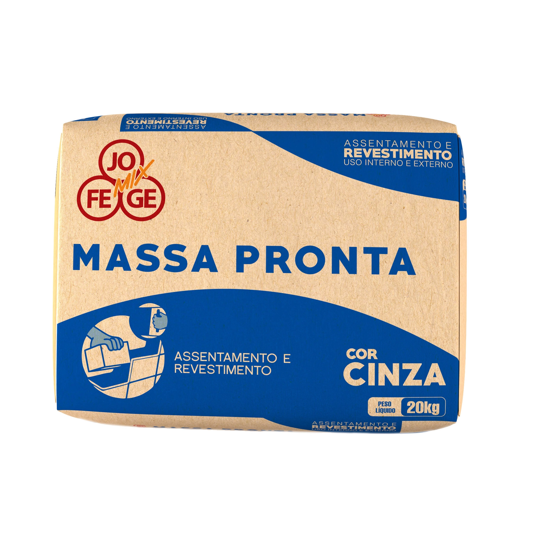 Massa Pronta Interno e Externo 20kg Cinza ARV-II/AAF/AAV Jofege Mix