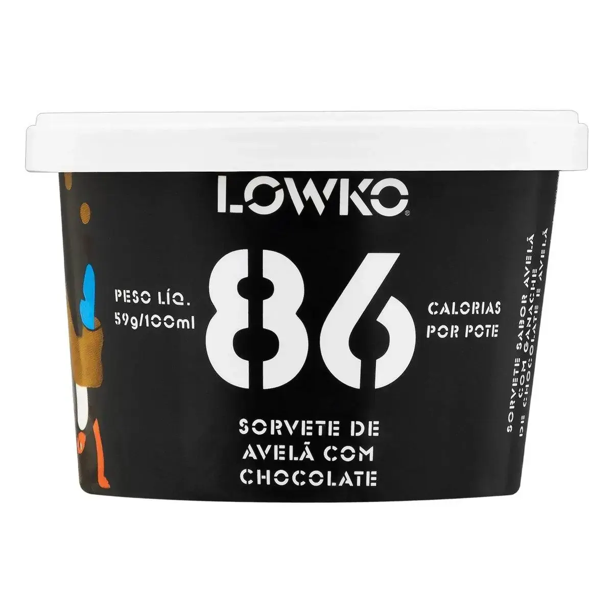 Sorvete Avelã com Chocolate Lowko Pote 100ml