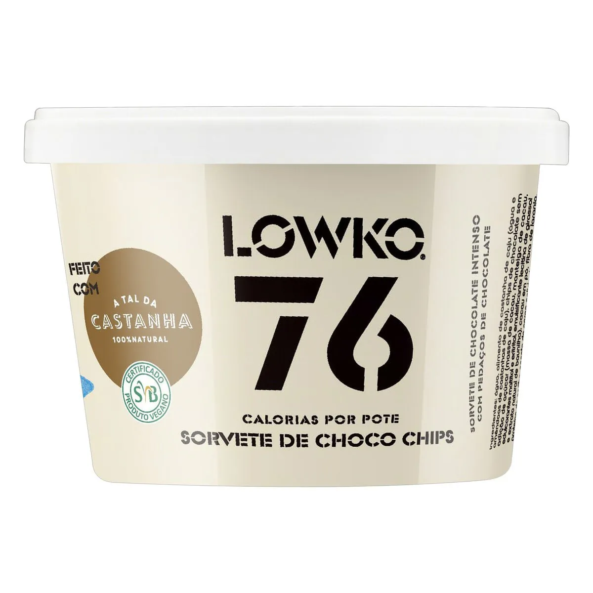 Sorvete Choco Chips Lowko Pote 100ml