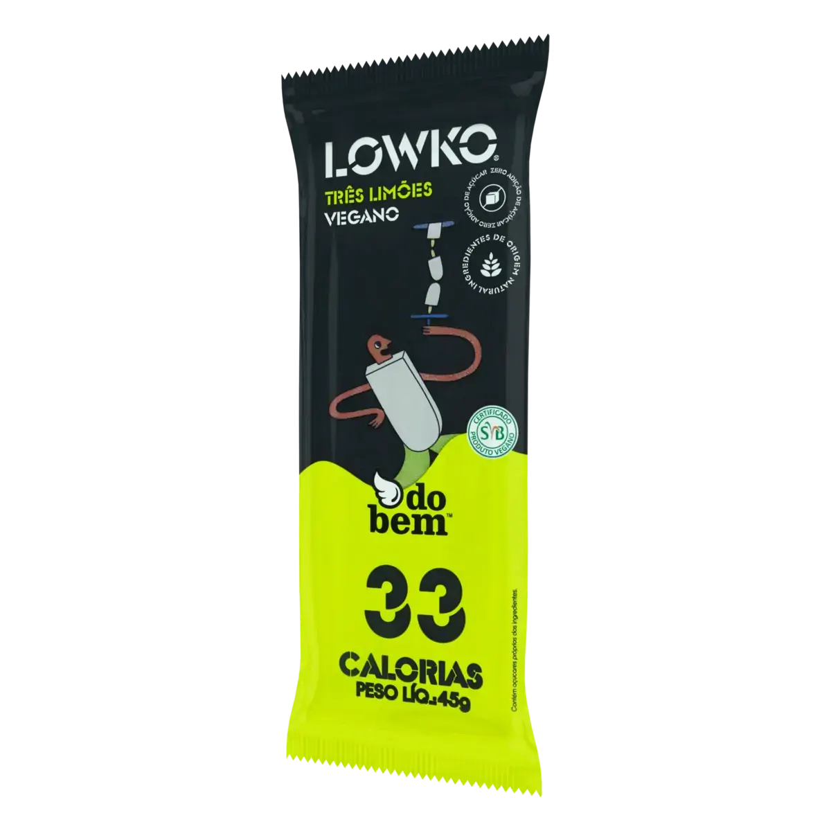 Picolé Vegano Três Limões Lowko Do Bem Pacote 45g