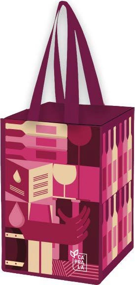 Sacola Retornavel De Rafia B4u Vinho 30x20x15
