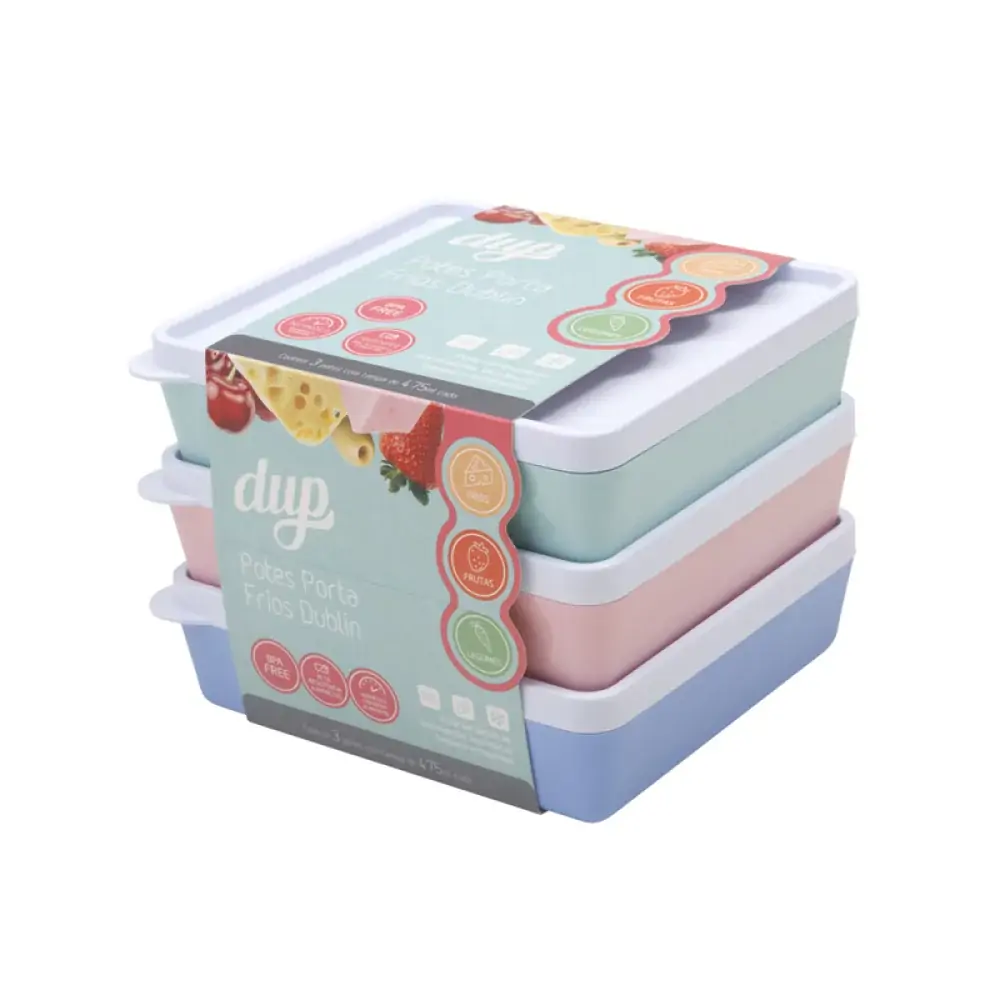Pote Murno Hermetico Quadrado 475ml Sortido Dup C/