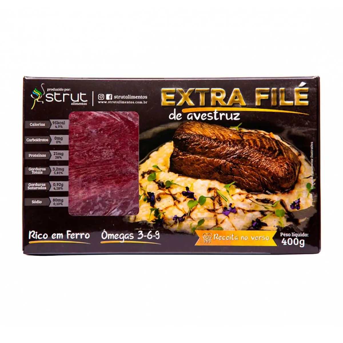 Extra Filé de Avestruz Congelado Piveta 400 g