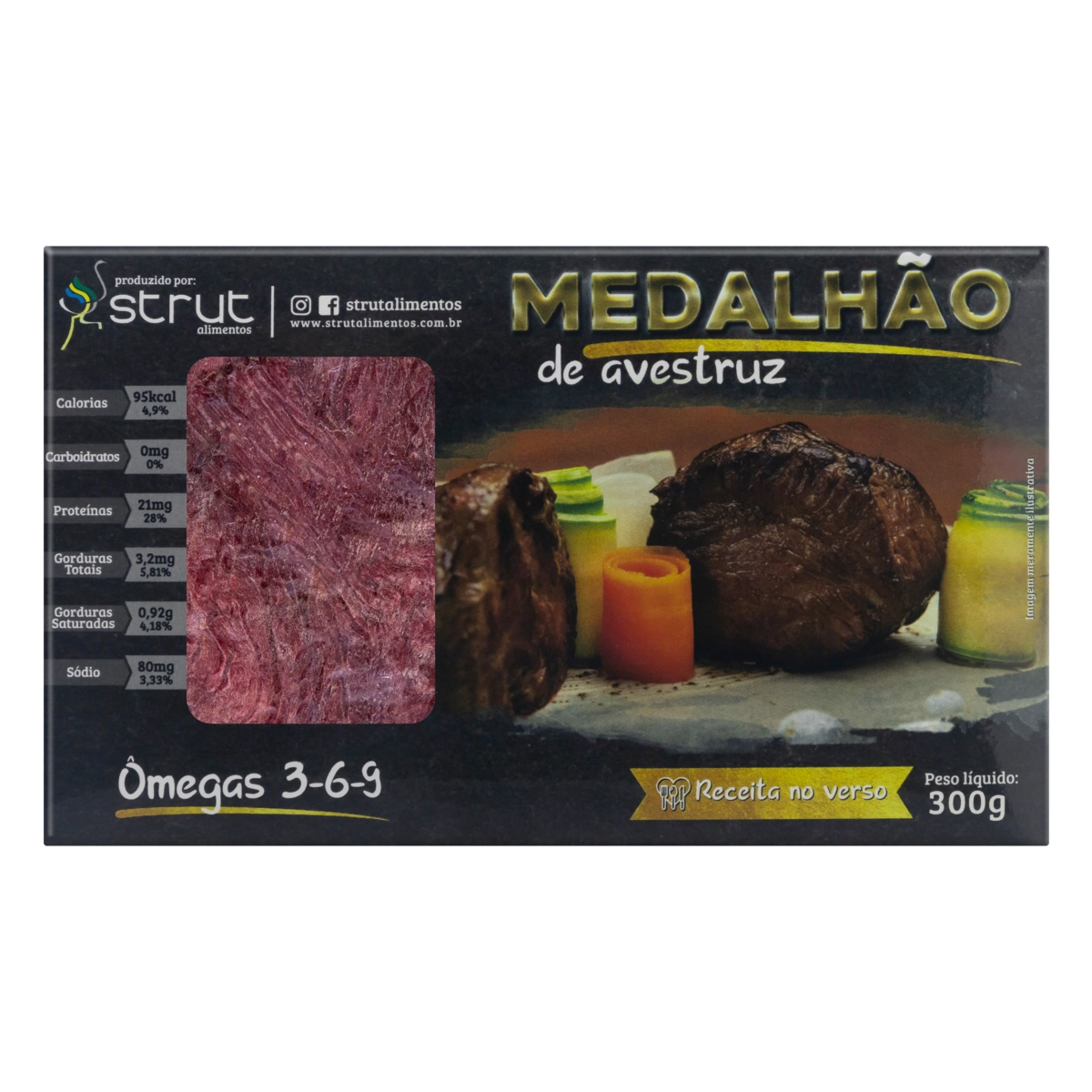 Medalhão De Avestruz Congelado Strut 300g