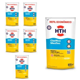 Kit 6 Maxfloc Clarificante Refil Hth 900ml Clarifica Piscina