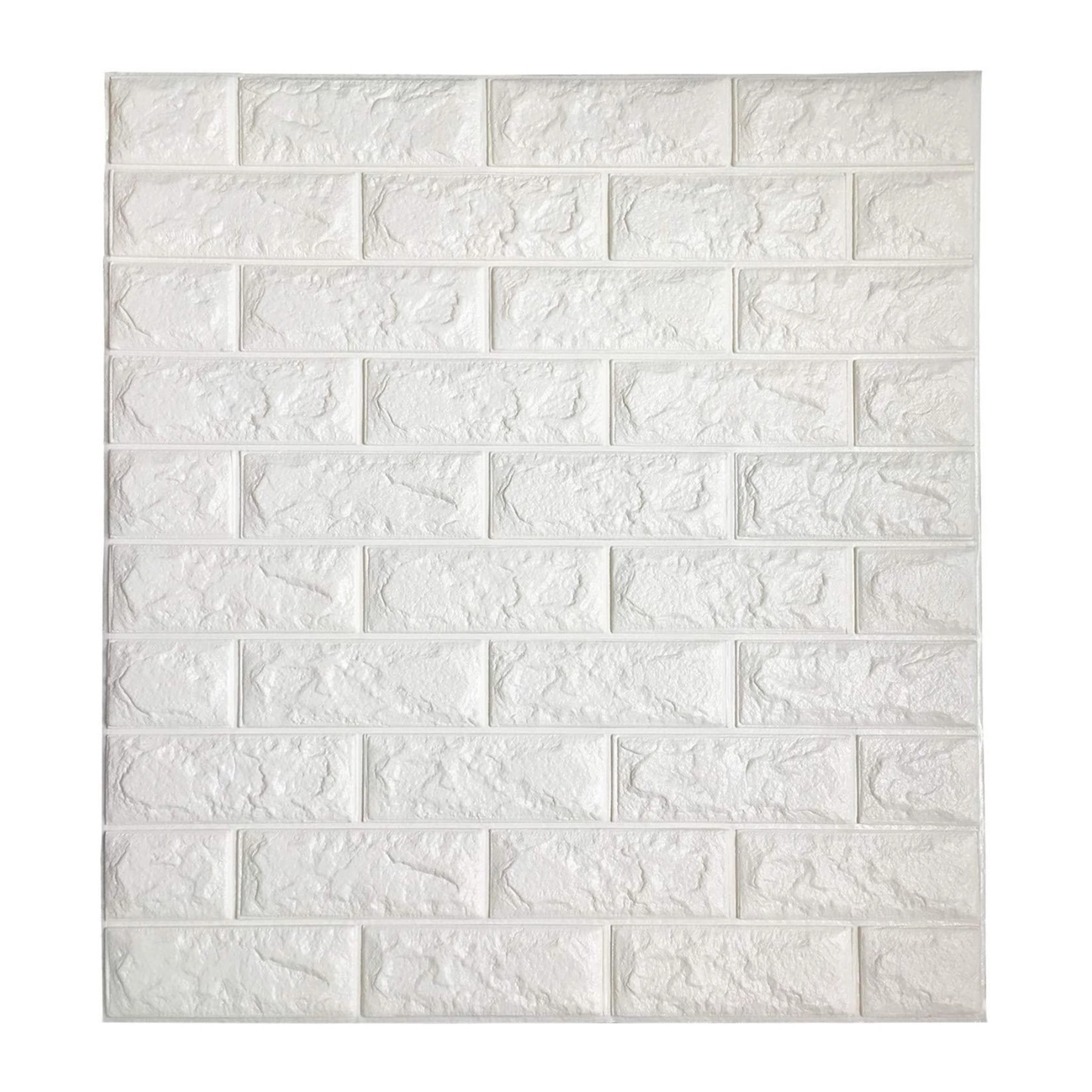 Placa de Revestimento Adesivo 3D Tijolos Branco 70x77cm