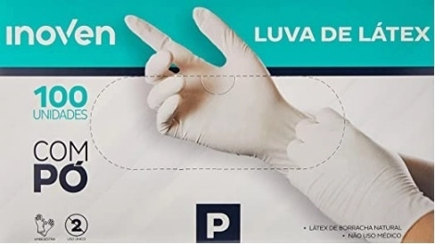 Luva De Latex Com Amido P 100 Un Talge / Inoven