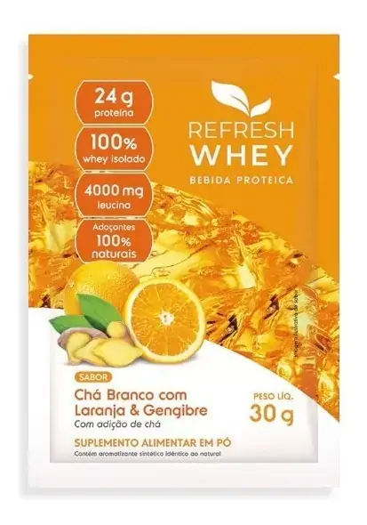 Beb Refresh Whey Cha Branco Laranja Gengibre 30g