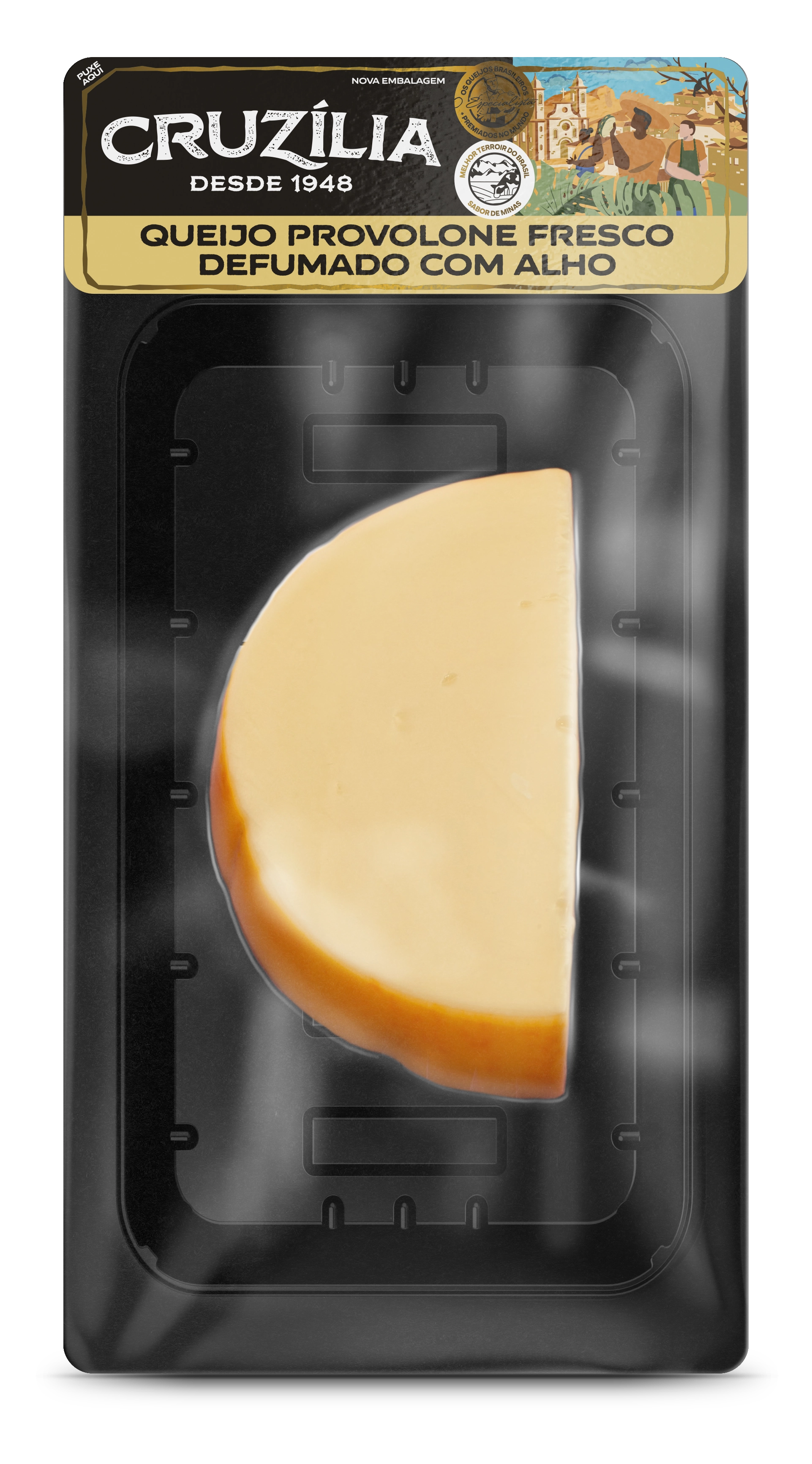 Queijo Provolone Defumado Com Alho Cruzília 140g