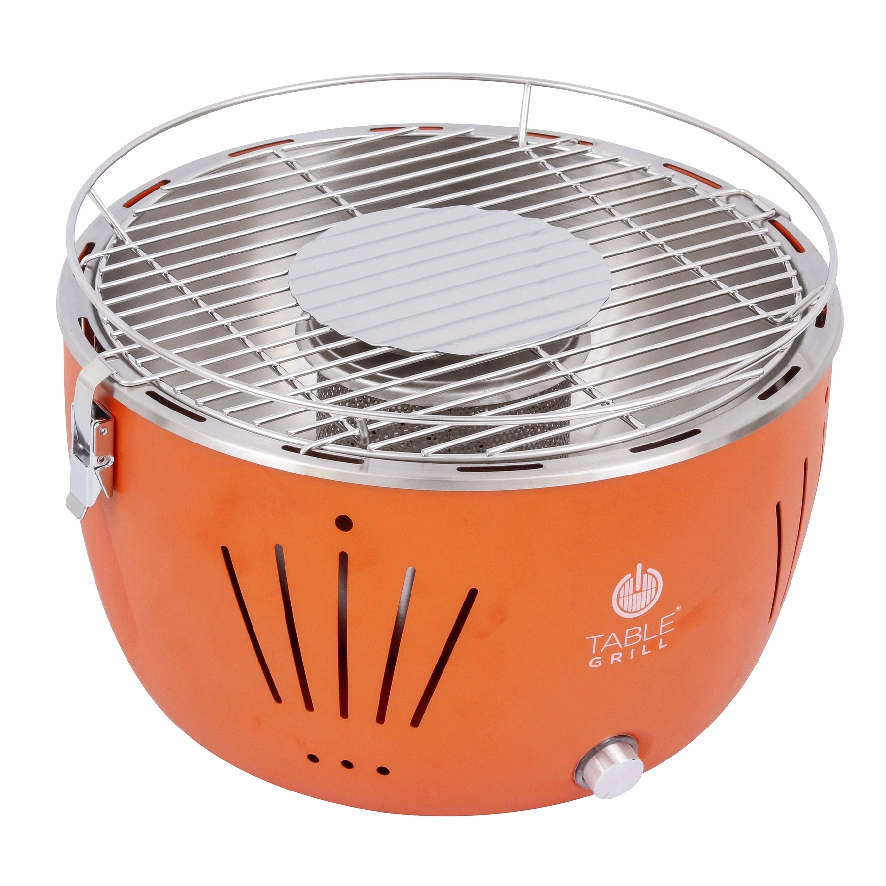 Churrasqueira Portátil a Carvão 23x35cmTable Grill Laranja Naterial