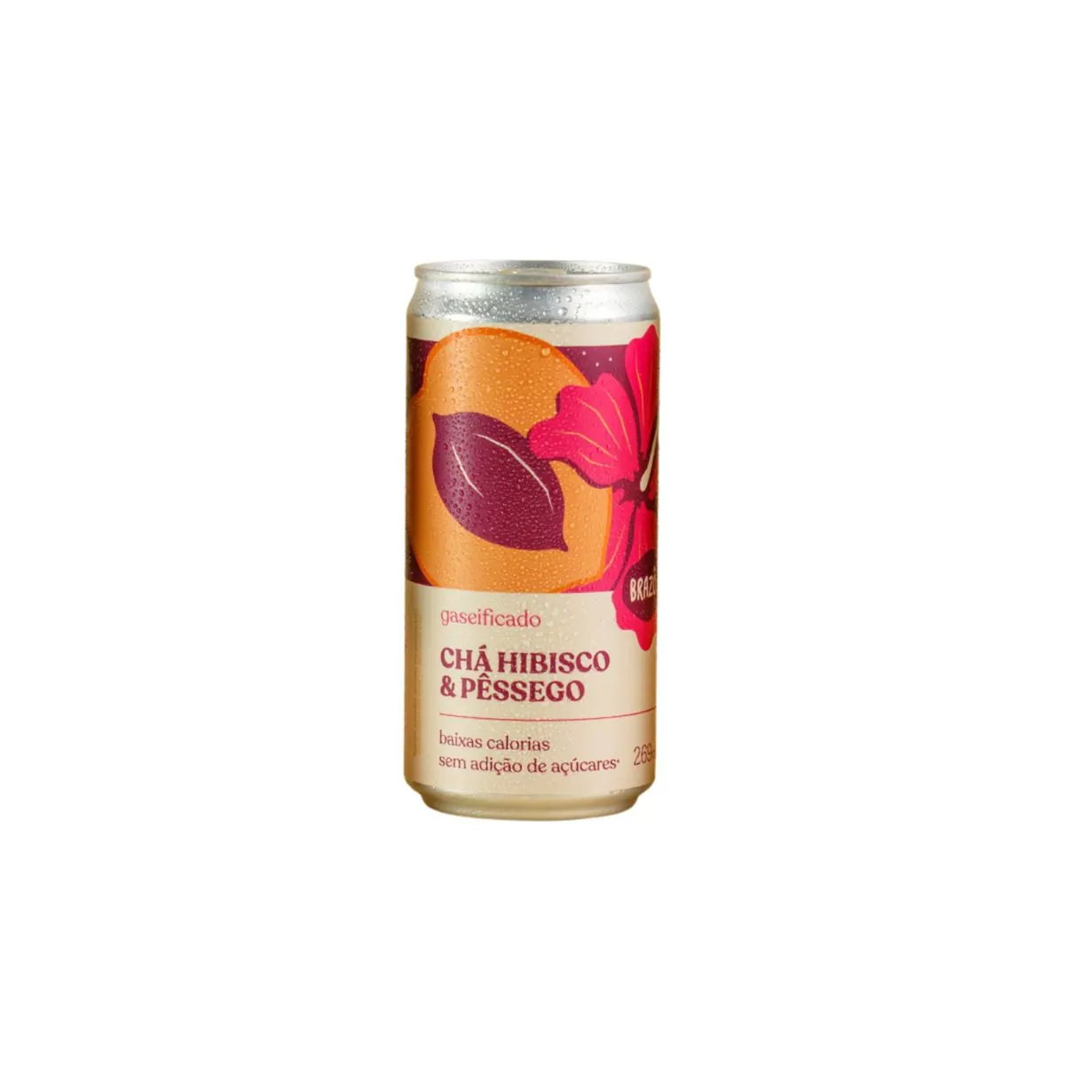 Chá De Hibisco Com Pêssego Gaseificado Lata 269ml