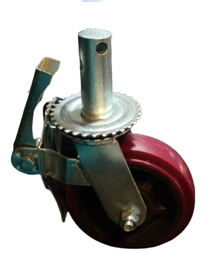 Roda Para Andaime 6 Pu Com Bucha  E Trava Para Andaime Kit Com 2 Un