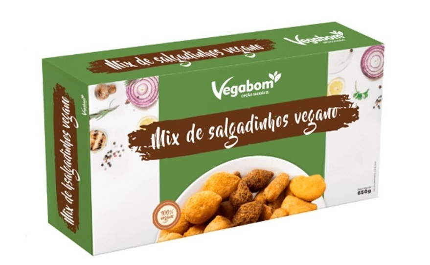 Mix Salgadinhos Veganos Vegabom 650g Jaca/frango/quibe/croquete