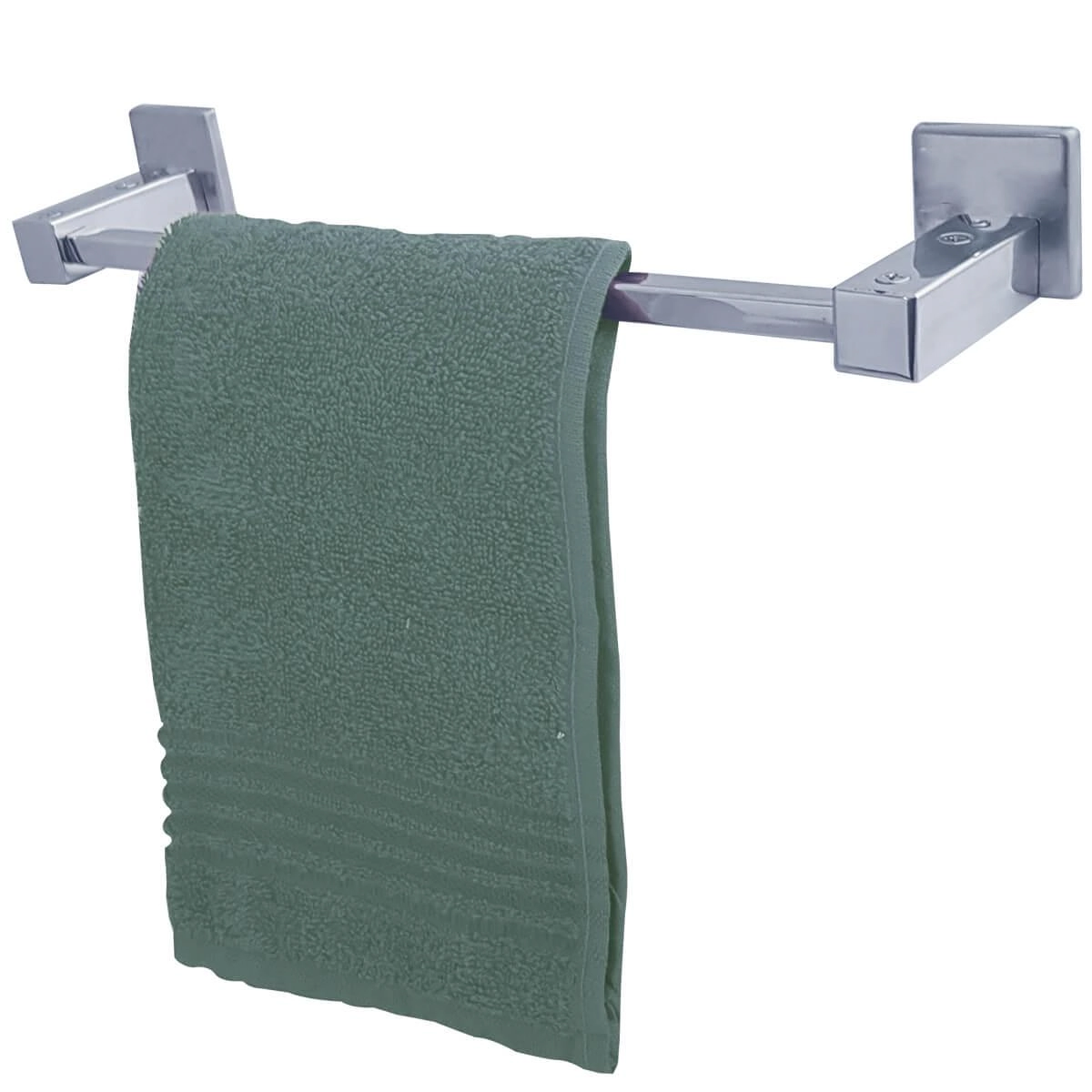 Toalheiro Aço Inox 30cm Suporte Porta Toalha De Rosto Lavabo Azaléia