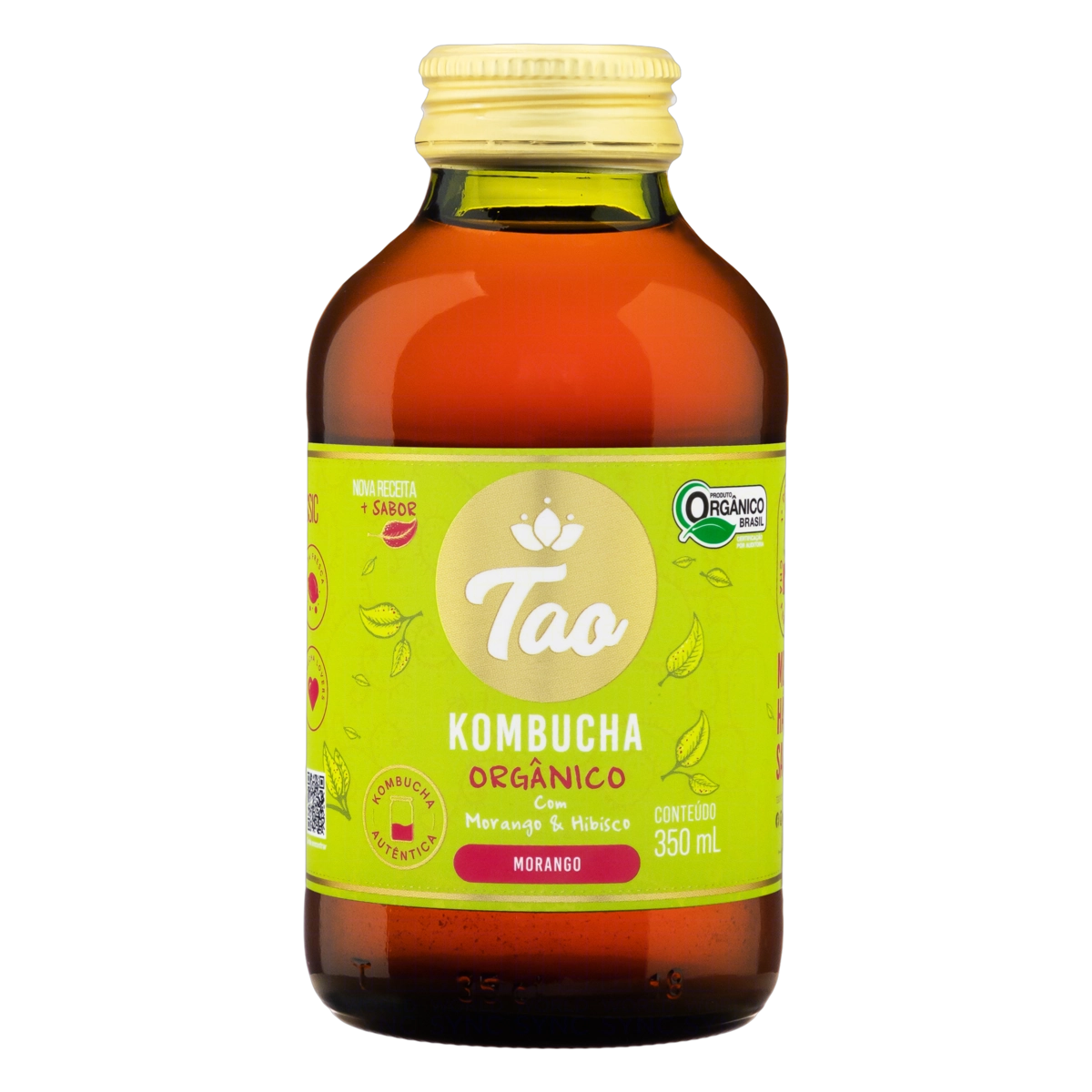 Chá TAO Kombucha Sabor Morango e Hibiscus 350ml