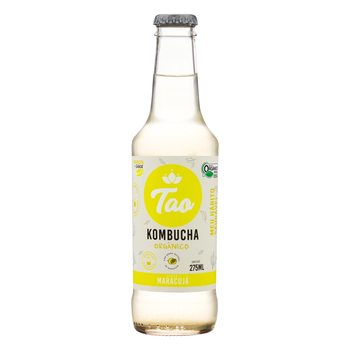 Kombucha Orgânica Maracujá Tao Basic Garrafa 275ml