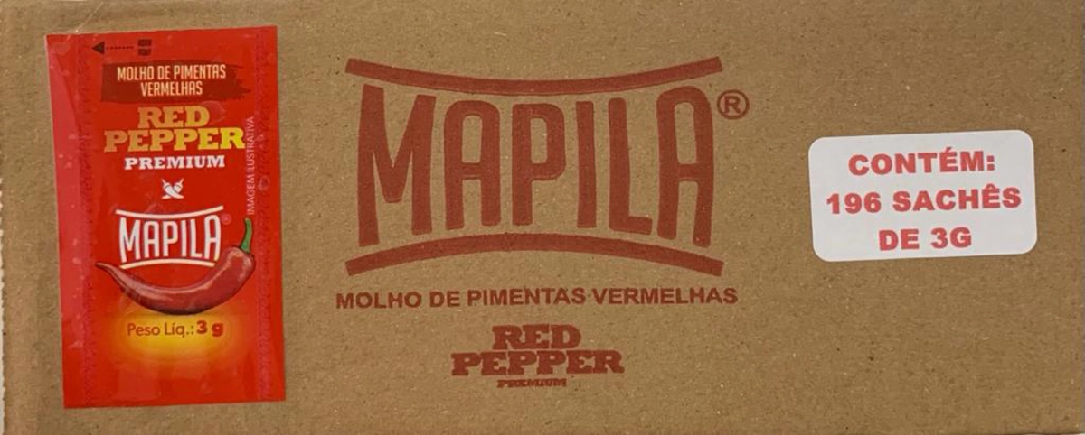 Molho De Pimenta Vermelha Mapila Premium Caixa 588g 196 Unidades