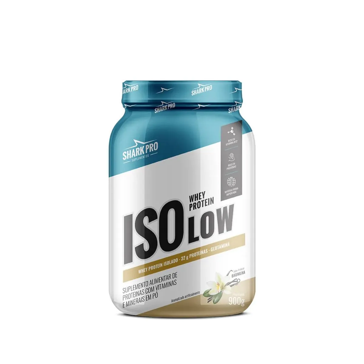 Isolow Whey Protein Isolado 900g Baunilha - Sharkpro Suplementos
