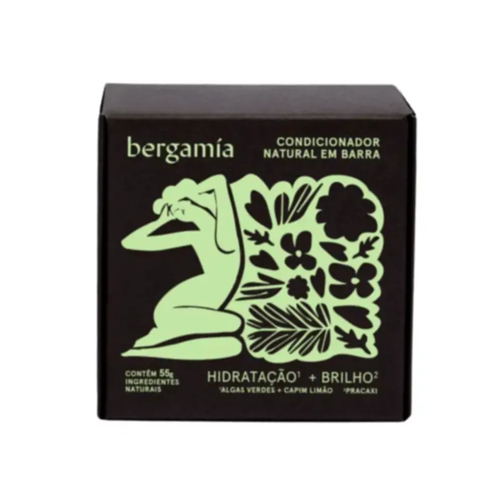 Condicionador Bergamia Solido Hidratacao E Brilho Pracaxi E Capim Limao 55g