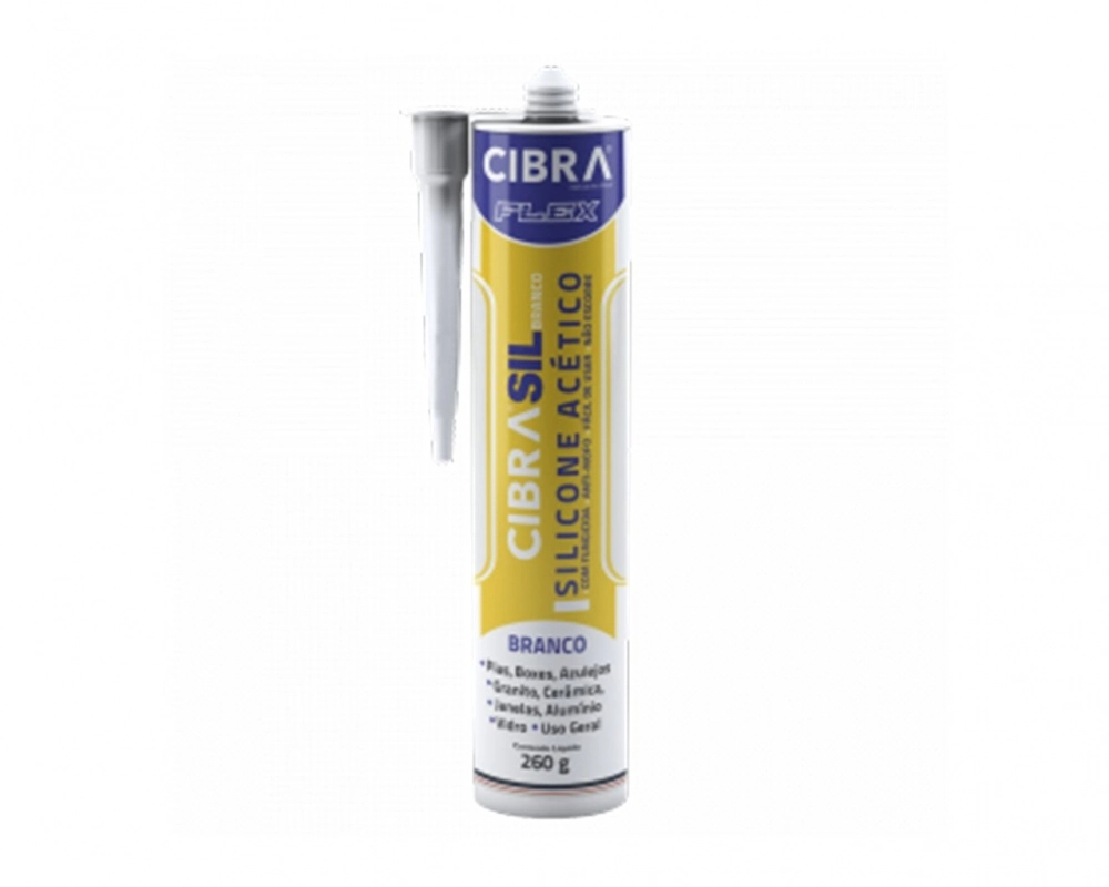 Silicone Cibra Acetico Branco 260g Blister