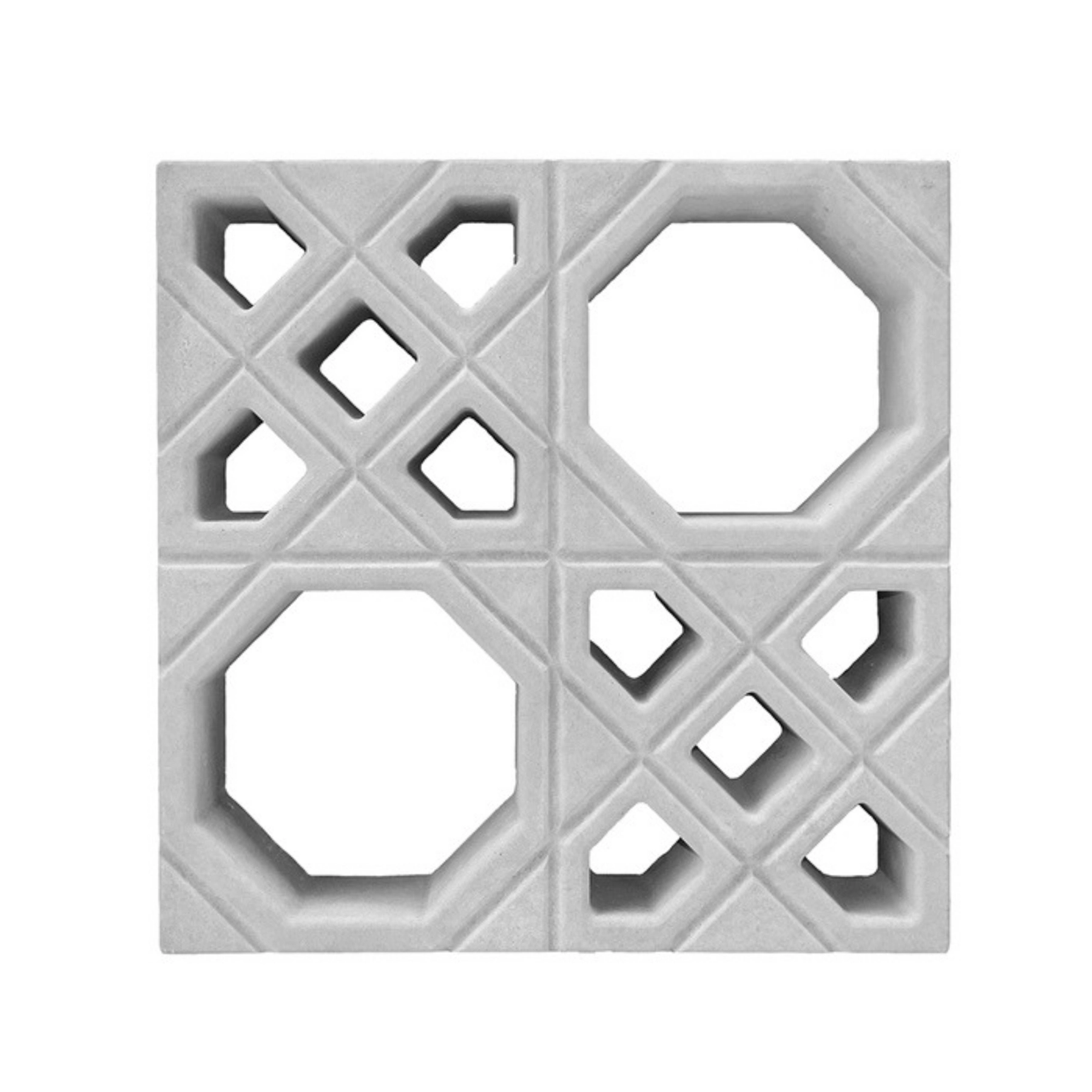Elemento Vazado de Concreto Natural 39x39cm Cinza Árabe Strutturare