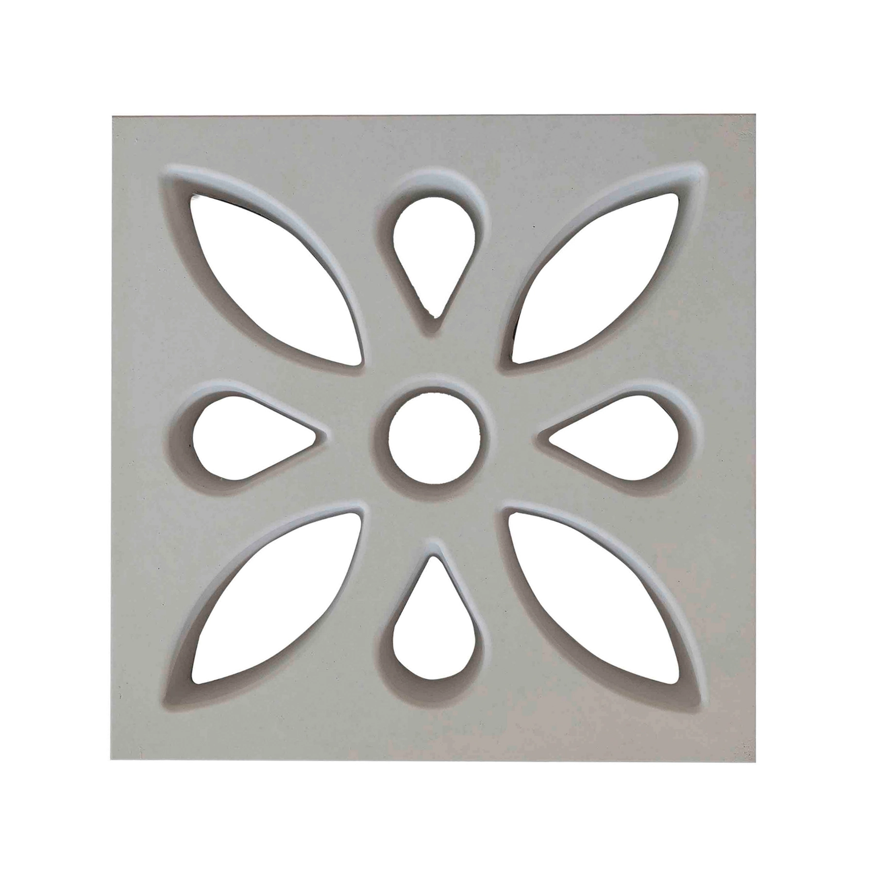 Elemento Vazado de Concreto Natural 39x39cm Cinza Flor Strutturare
