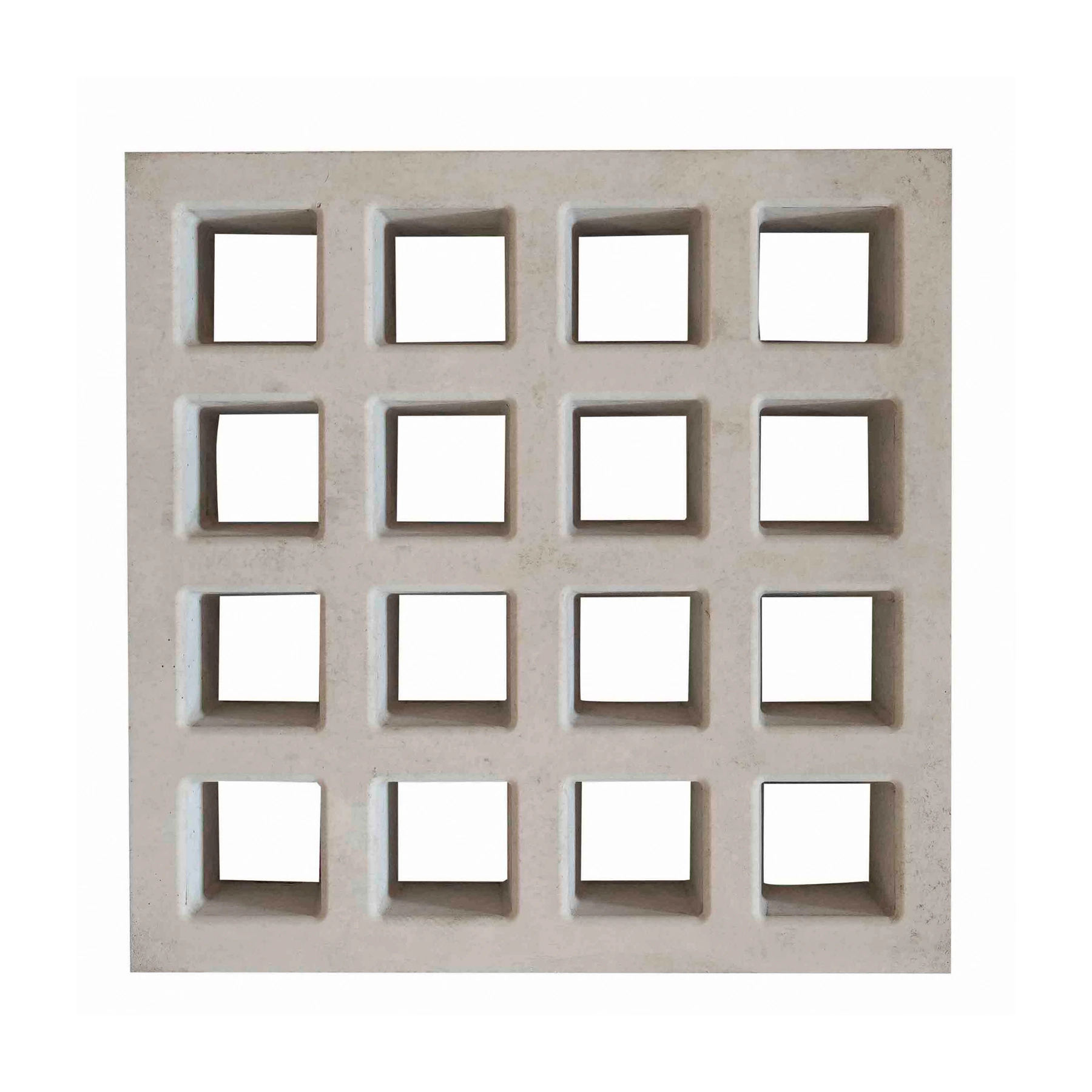 Elemento Vazado de Concreto Natural 39x39cm Cinza Quadriculado Strutturare