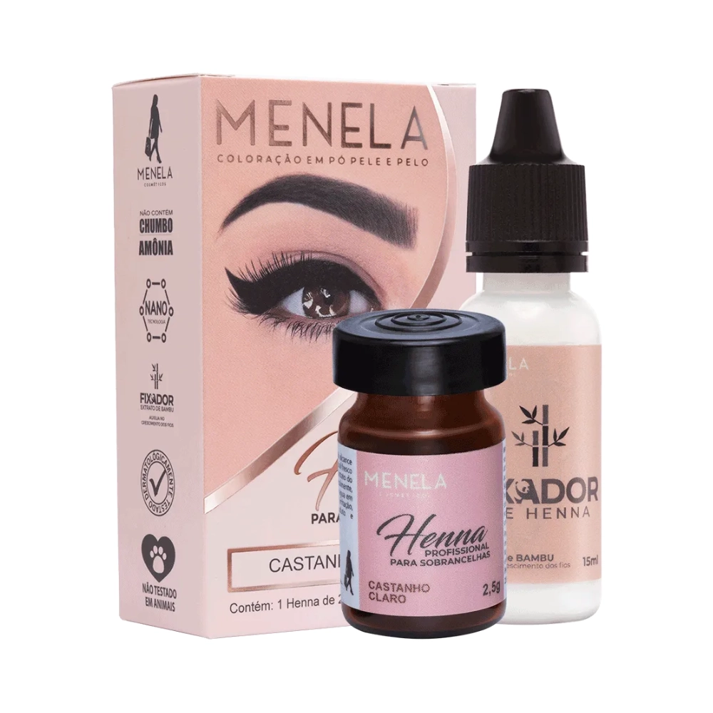 Kit Henna P/sobrancelhas Menela 2,5g Cast Claro