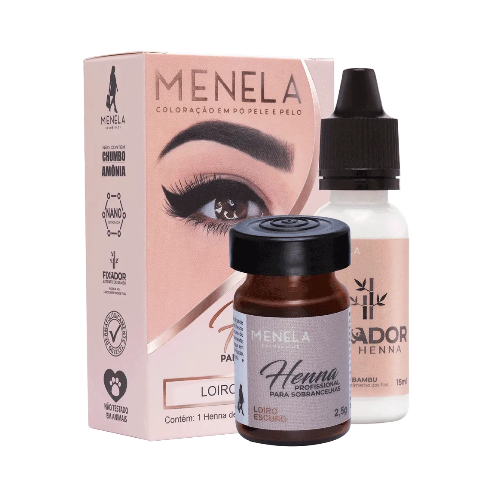 Henna Para Sobrancelhas Cor Loiro Escuro Menela 2,5g