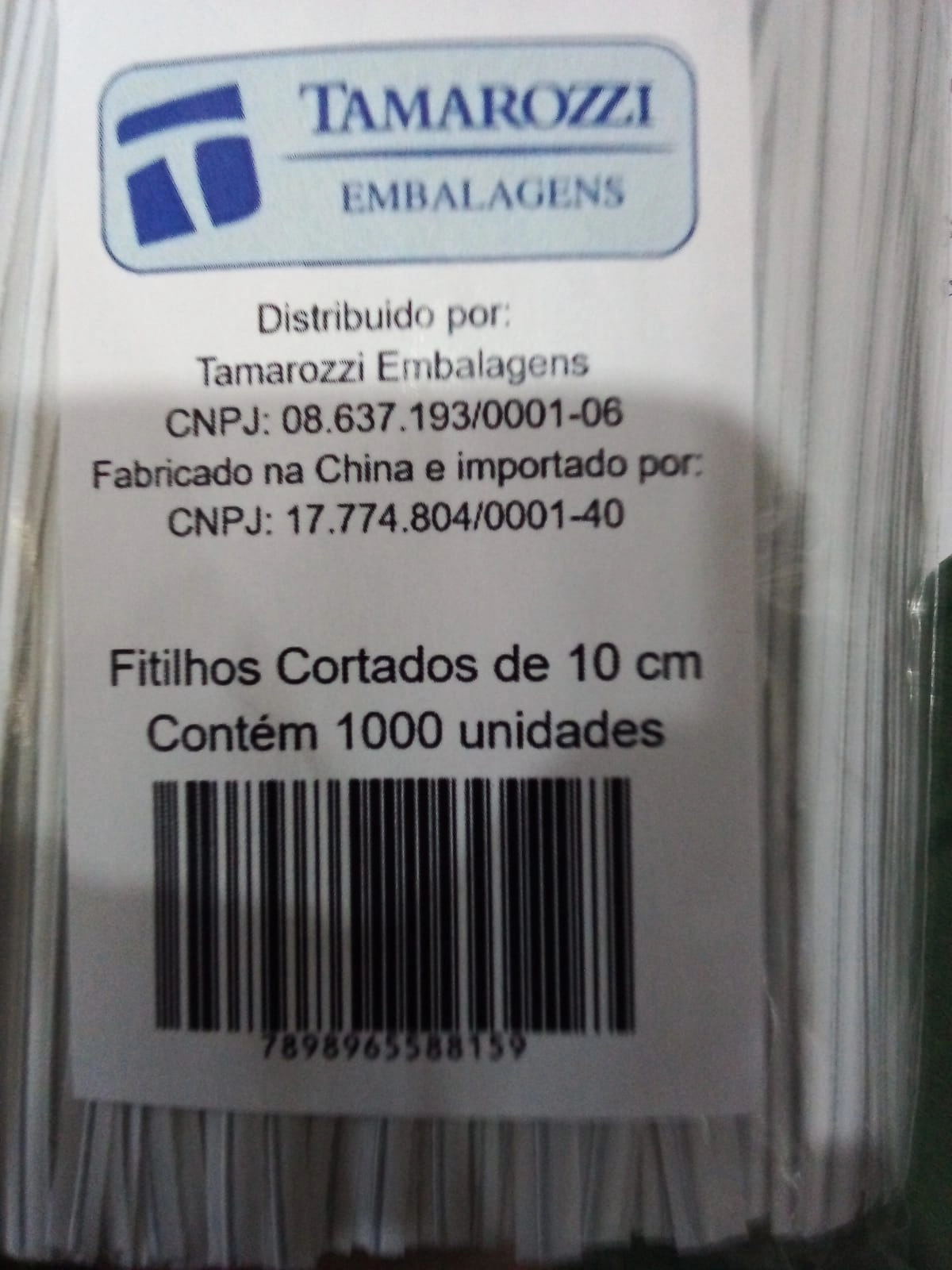 Fitilhos Cortados Tomarozzi 10cm C/ 1000 Und