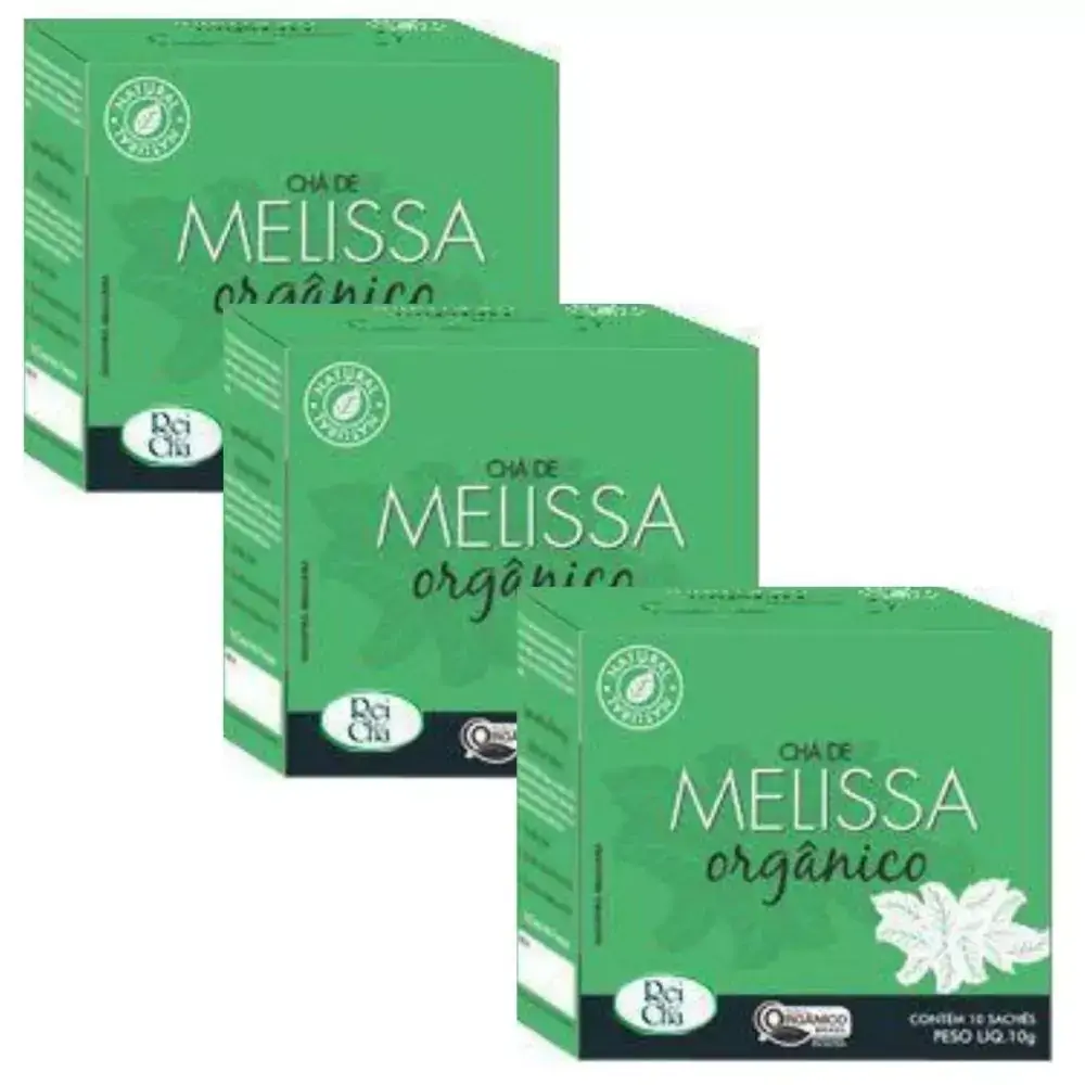 Kit 3cx Chá de Melissa ¿ Orgânico (30 sachês) ¿ Campo Verde