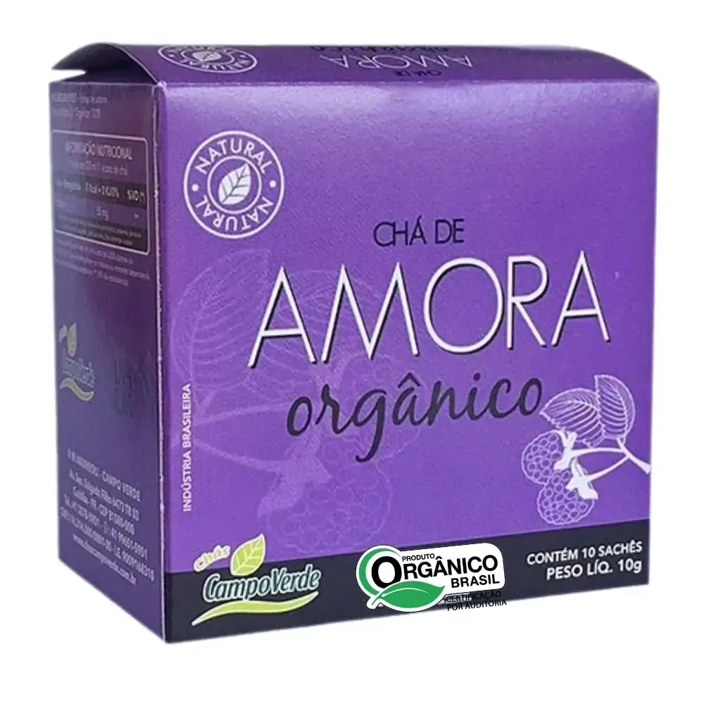 Kit 6cx Chá de Amora ¿ Orgânico (60 sachês) ¿ Campo Verde