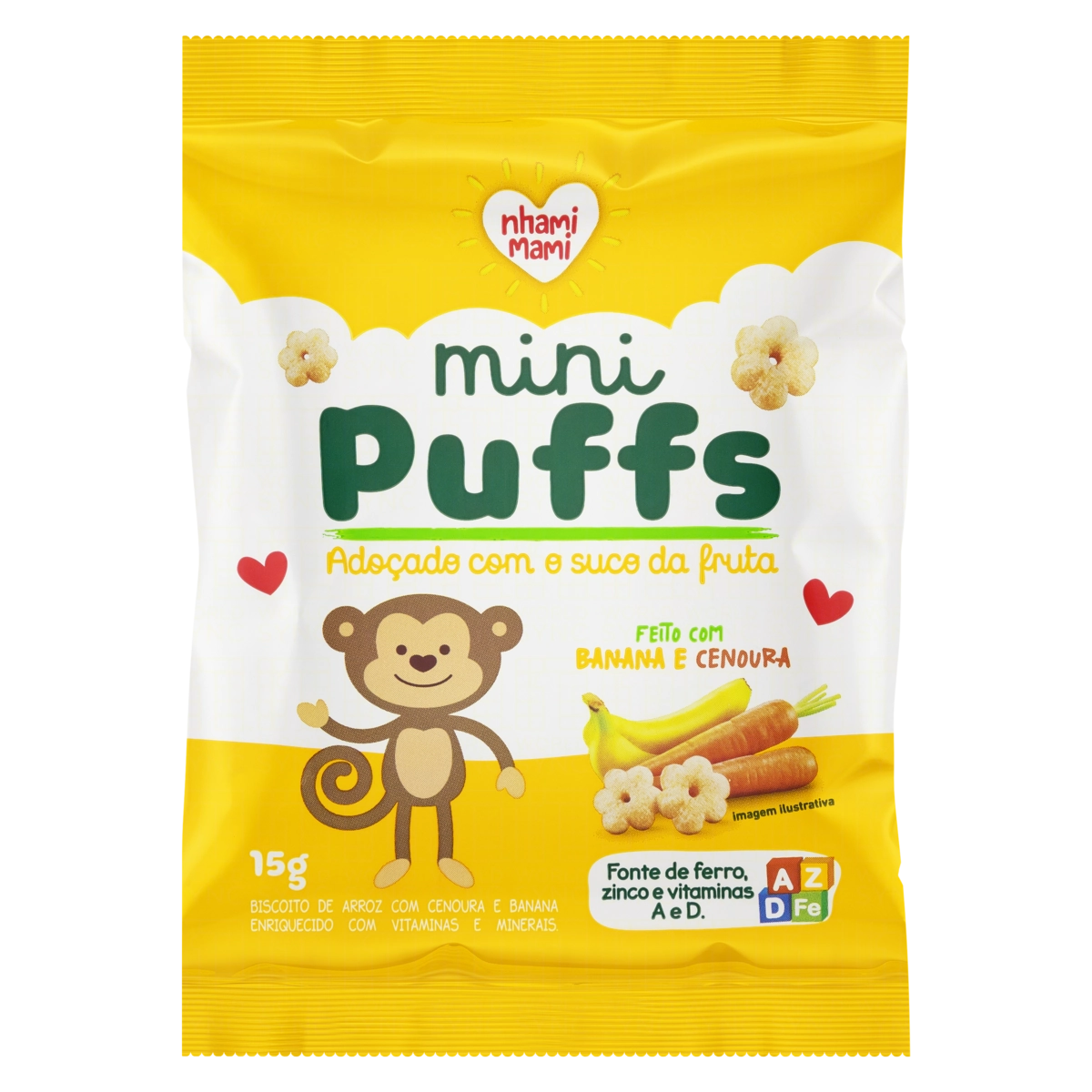 Biscoito De Banana E Cenoura MINI PUFFS 15g