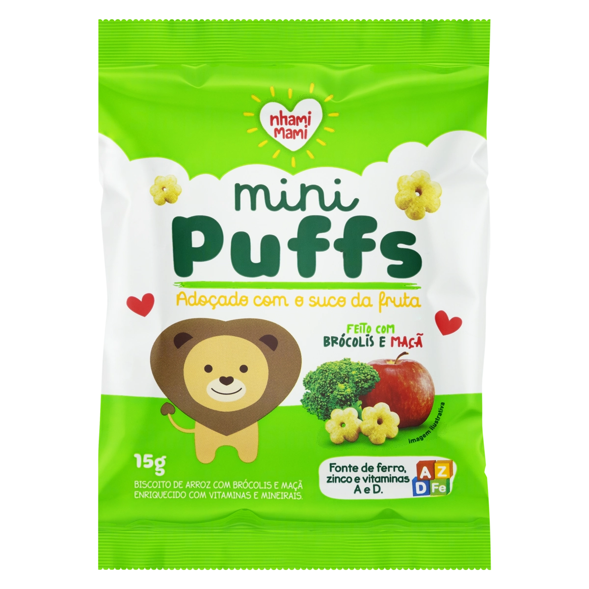 Biscoito De Brócolis E Maçã MINI PUFFS 15g