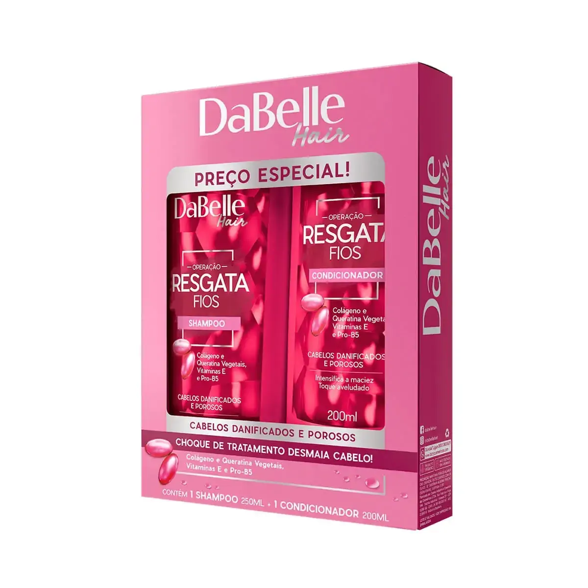Kit Dabelle Sh250ml Cond200ml Resgata Fios