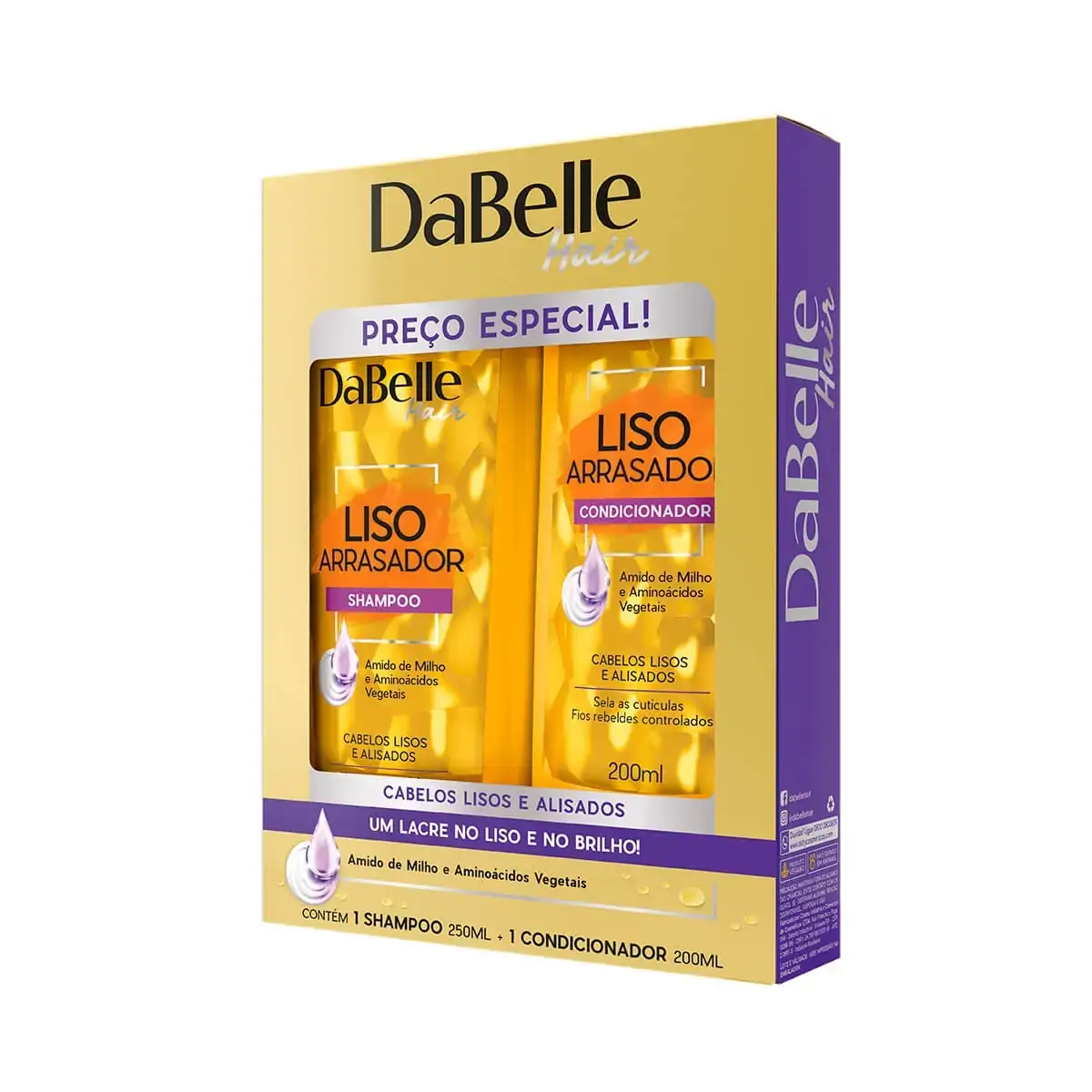 Kit Dabelle Shampoo + Condicionador Liso Arrasador