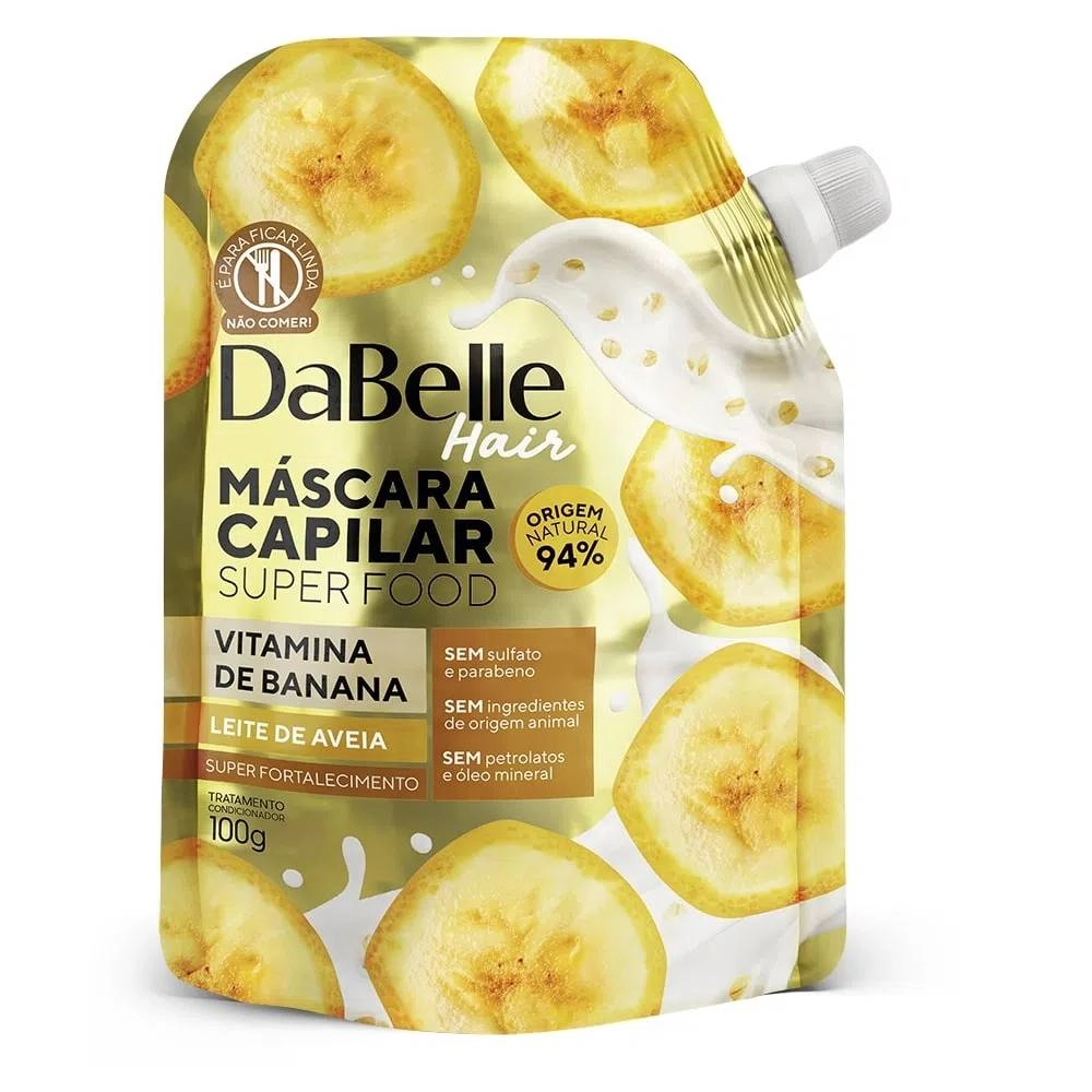 Máscara Capilar Dabelle Vitamina De Banana Leite De Aveia 100g