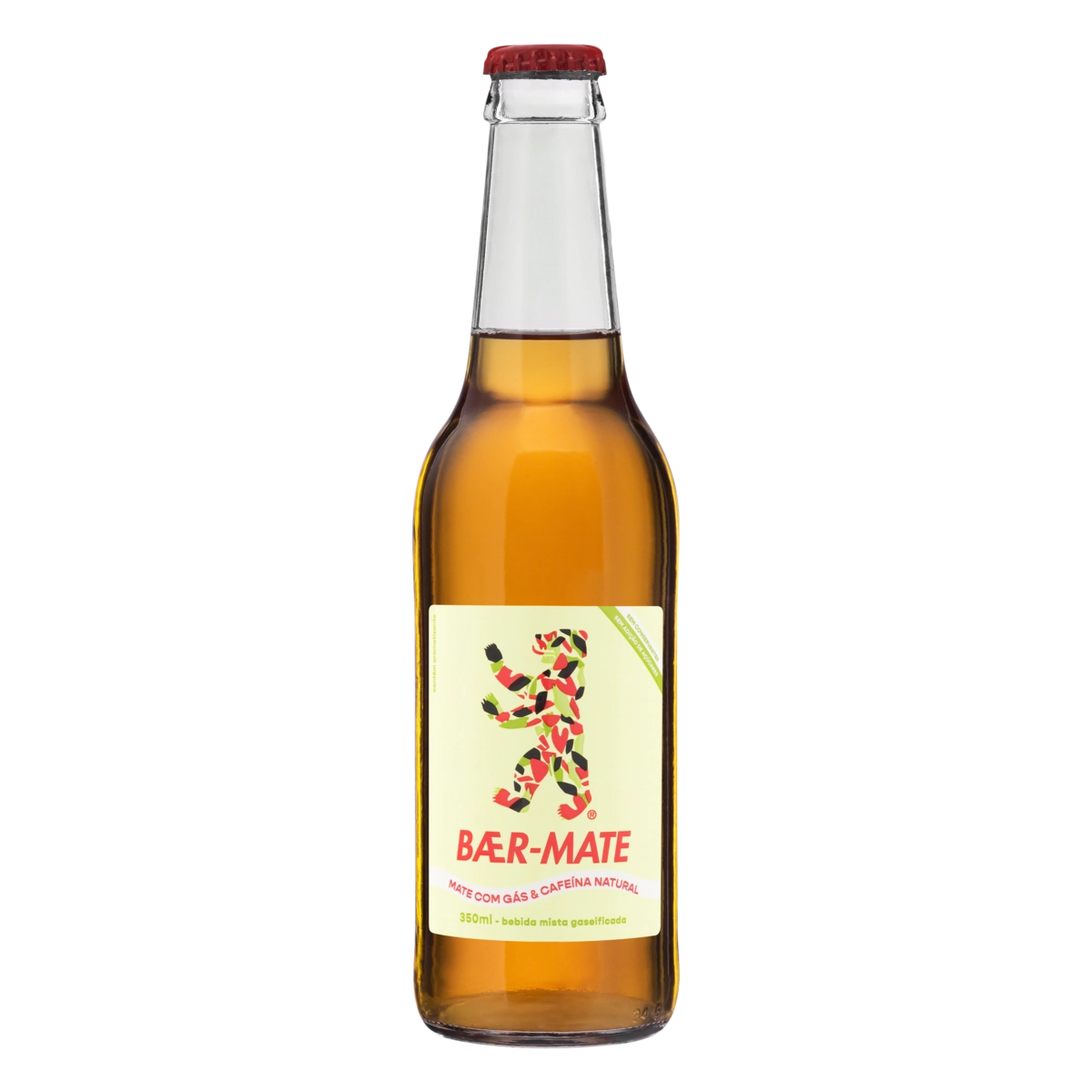 Chá Mate Gaseificado Baer-Mate Garrafa 355ml