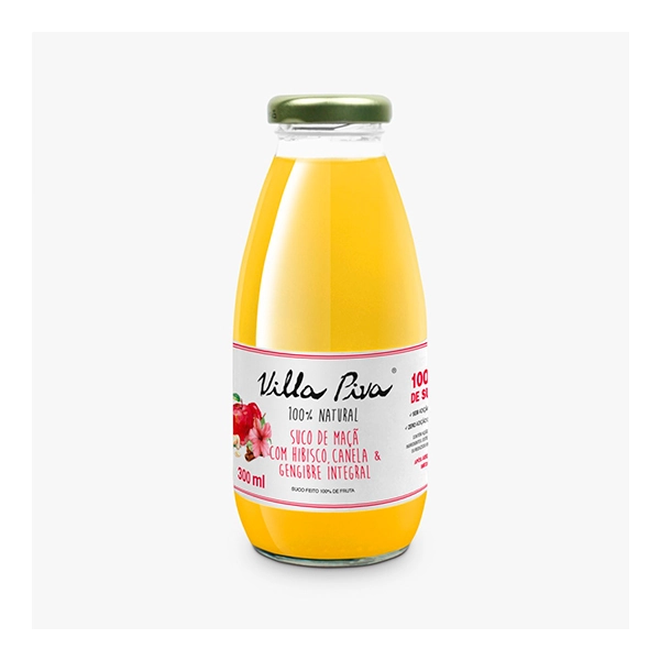 Suco VILLA PIVA Sabor Maçã, Hibisco, Canela E Gengibre Garrafa 300ml