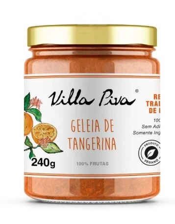 Geleia 100 Fruta Tangerina Villa Piva Vidro 240g