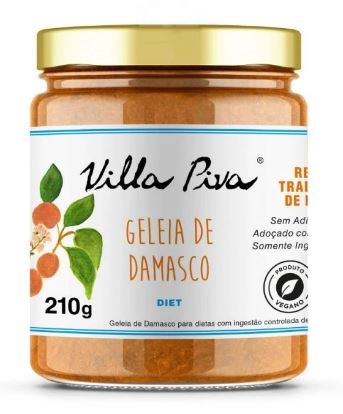 Geleia Damasco Diet Villa Piva Vidro 210g