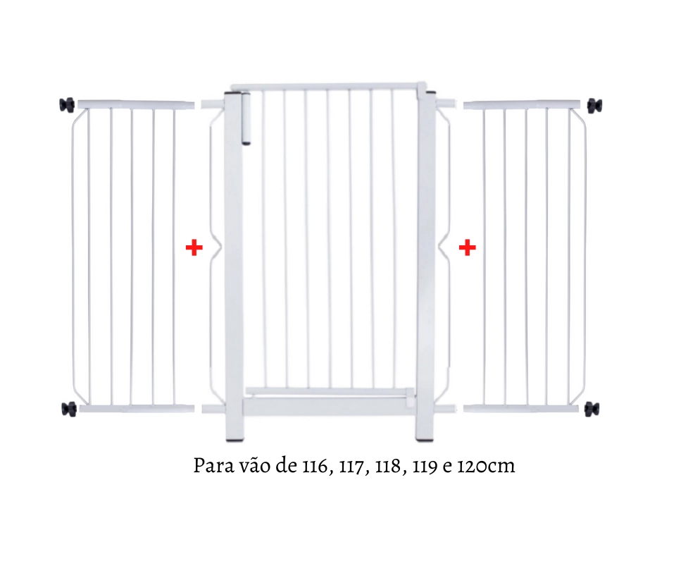 Grade e Portão para Cachorro Bebê Pet 116cm a 120cm