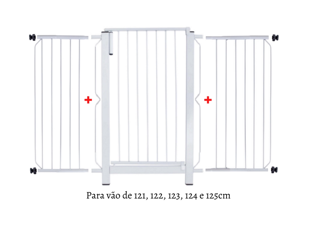 Grade e Portão para Cachorro Bebê Pet 121cm a 125cm Único