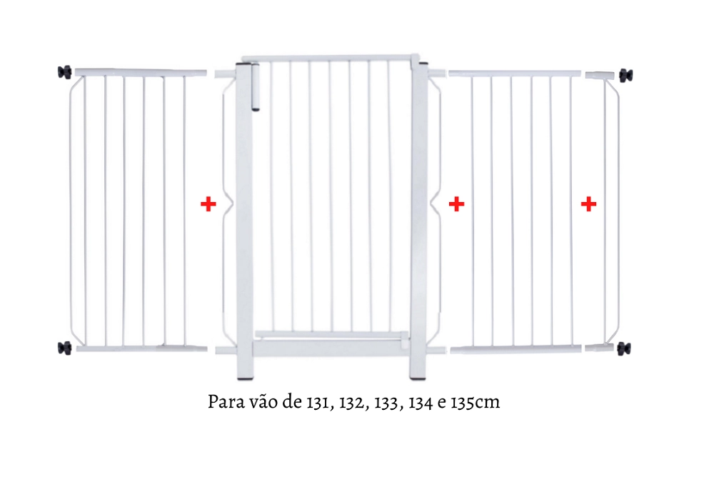 Grade e Portão para Cachorro Bebê Pet 131cm a 135cm Único