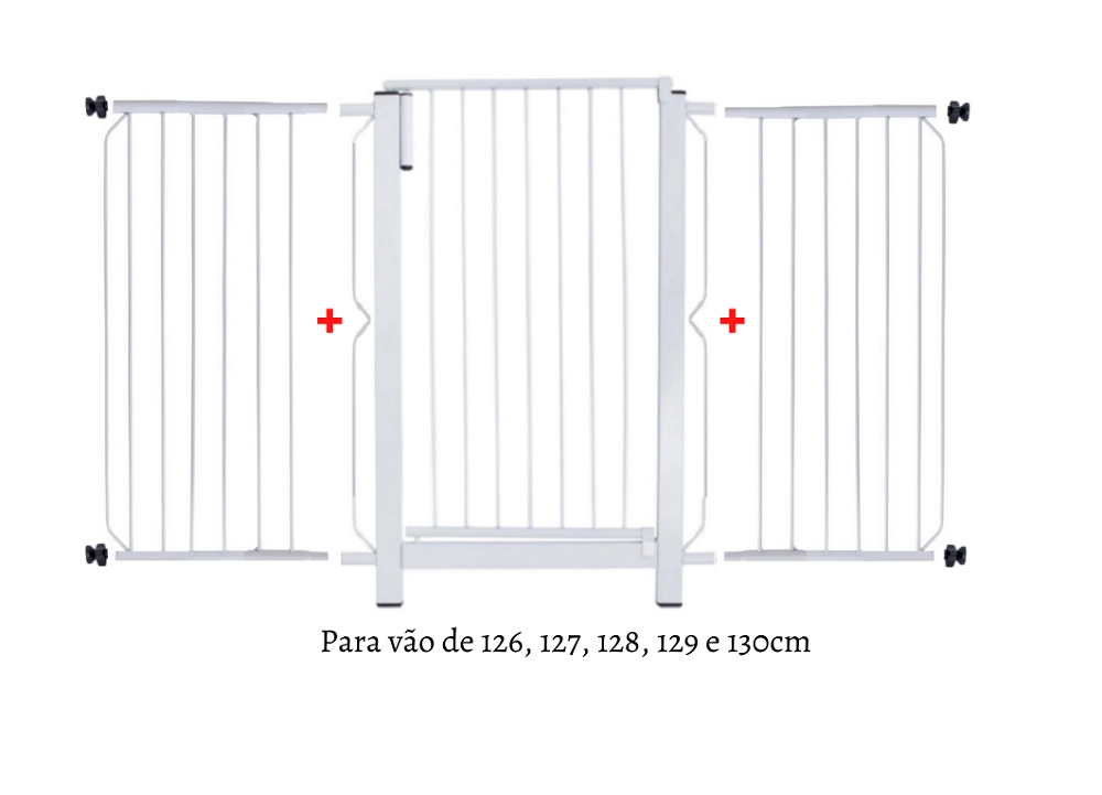 Grade e Portão para Cachorro Bebê Pet 126cm a 130cm Único